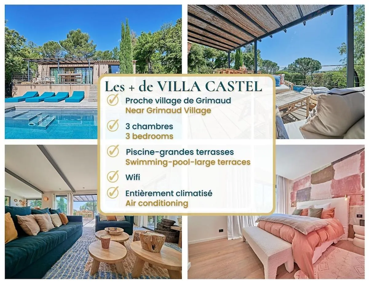 Villa Castel-3 Chambres-Piscine-Golfe De Saint-Tropez Grimaud